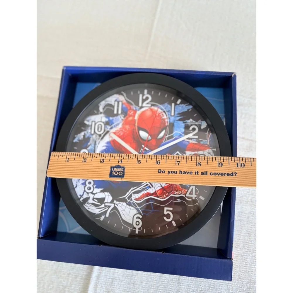 Marvel Spider-Man Wall Clock 10 Inch Black New Analog Battery Operated Decor